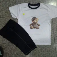 بلوز شلوارک چاپی سفید عمده مخصوص ارزانسرها