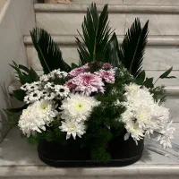 گل با سبد چرم