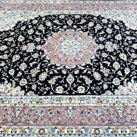 فرش دستباف ۹متری پشم و ابریشم مشکی کاشان نو|فرش|تهران, ونک|دیوار
