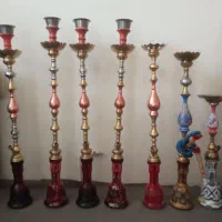 7عددقلیان. قلیون برنجی توپر سنگین گلدونی مس خالص|کلکسیون و سرگرمی|خوی, |دیوار