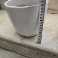 گلدان سفالی با زیرگلدانی