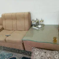 مبل قهوه ایی ۷نفره با میز وسط.وسرمه ایی۴تومن|مبلمان خانگی و میز عسلی|کرج, حیدرآباد|دیوار