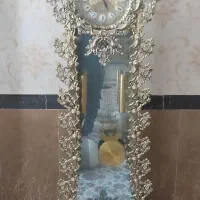 ساعت برنج و آیینه شمعدون برنز