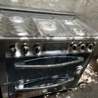 اجاق گاز ۵ شعله صفحه استیل طرح فر