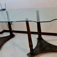 میز شیشه ای هشت نفره