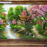 تابلو دستبافت منظره رودخانه ۹۵×۱/۲۵