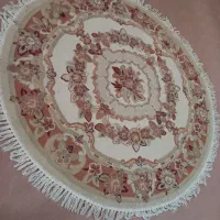 فرش گردگلبرجسته۳متری نخ پنبه تراکم بالاوپادری ست