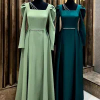 لباس مجلسی ماکسی جنس کرپ مازراتی و لمه سایز50تا38