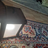 لوستری چوبی همراه لامپ|لوستر و چراغ آویز|قرچک, زیبا شهر|دیوار