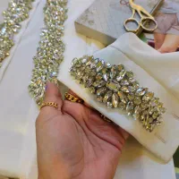 جواهر دوزی لباس مجلسی و چادر عروس