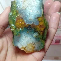 قطعه سنگ طبیعی عقیق خزه ای منظره