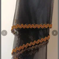 طراحی دوخت و جواهر دوزی روسری با طرح دلخواه