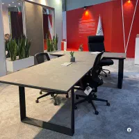 میز ترکیب چوب فلز اداری با طرح Tمدیریت کنفرانسی