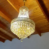 لوستر کریستال وارداتی اب کاری طلا