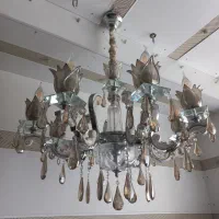 لوستر نو تمام برنز سنگین آبکاری کروم کریستال آلمان