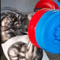 مجسمه کرگدن بدنساز مجسمه کرگدن وزنه بردار با هالتر