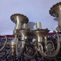 لوستر برنز 4 شاخه و دیوار کوب طرح فرشته|لوستر و چراغ آویز|کرمانشاه, |دیوار