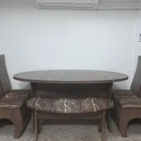 میز ناهارخوری ۶نفره نیمکت دار|میز و صندلی غذاخوری|شیراز, گلدشت معالی‌آباد|دیوار