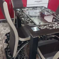 میز نهار خوری شیشه ای درحد نو