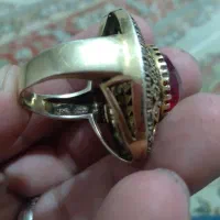 انگشتر نقره با نگین یاقوت ابکاری طلا|جواهرات|کوهدشت, |دیوار