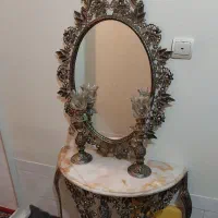 بوفه و آینه شمعدان و لوستر برنز