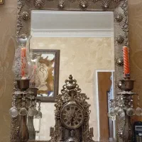 آئینه وشمعدان برنزی
