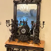 اینه وشمعدان تمام برنز