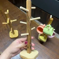 استند فنجان چوب گردو مناسب برای روز مادر|آب‌چکان و نظم‌دهنده ظروف|همدان, |دیوار