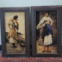 یک جفت تابلو فرش دست بافت نفیس