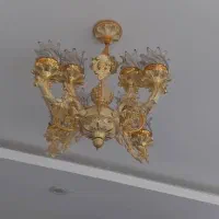 فروش لوستر آویز ۵شاخه ۱۰ شعله کرم طلایی