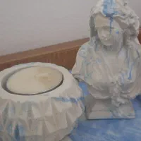 مجسمه و شمع و سینی همراه