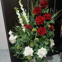 گل مصنوعی با گلدان سفالی تزئینی|گل مصنوعی|ارومیه, |دیوار