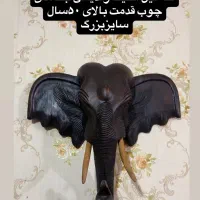 کله فیل چوبی انتیک وقدیمی|صنایع دستی و سایر لوازم تزئینی|تهران, فرودگاه مهرآباد|دیوار