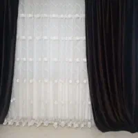 پرده پذیرایی فقط تور راف مخمل نداره جنس تور ترکه|پرده، رانر، رومیزی|ساری, |دیوار