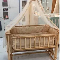 تخت گهواره کنارمادر چوبی|تخت و صندلی بچه|اهواز, بهارستان|دیوار