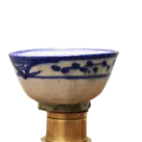 کاسه سفالی قدیمی قاجاری دستساز