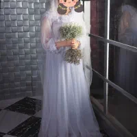 لباس نامزدی و تور سر یک بار پوشیده شده|لباس|وحدتیه, |دیوار