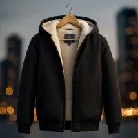 کاپشن فری سایز مردانه مشکی آدیداس با آستر خز