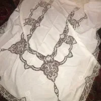 رومیزی سوزندوزی انگلیسی قدیمی انتیک