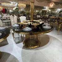 میز مهمان تالار گرد / طلایی / تشریفات