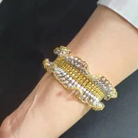 دستبند طلا لوکس دورنگ
