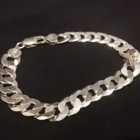 زنجیر و دستبند نقره ایتالیایی مردانه