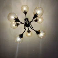 یک جفت لوستر مدرن 8 شعله شیشه ای شامپاین|لوستر و چراغ آویز|شاهین‌شهر, عطار|دیوار