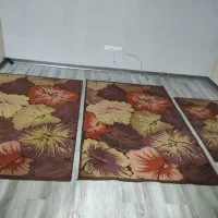 سه تخته فرش فانتزی ۴متری گل برجسته کاملا سالم