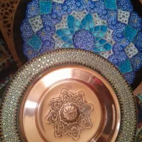سینی مسی میناکاری و شیرینی خوری خاتم کاری|صنایع دستی و سایر لوازم تزئینی|اندیشه, اندیشه فاز ۱|دیوار