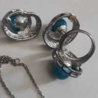 سری کامل نقره ترک و انگشتر تکی|جواهرات|شیراز, صاحب الزمان|دیوار