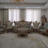 مبل سلطنتی ورق طلا همراه ناهار خوری|مبلمان خانگی و میز عسلی|پرند, فاز ۰|دیوار