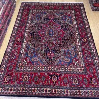 فرش ۶ متری همدان سورمه ای حاشیه لاکی