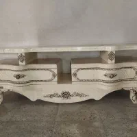 میز زیر تلویزیون کار تکه دو کشو