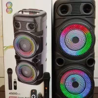 غول اسپیکر چمدانی چرخ دار با میکروفون